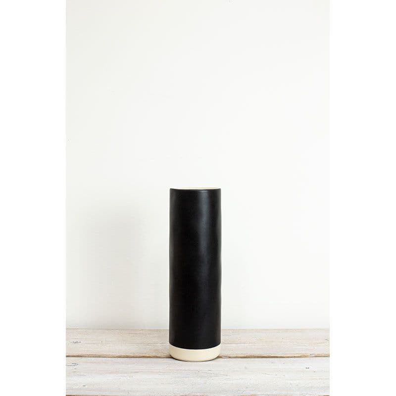 Pitka Black Tall Cylinder Vase 30cmx9cm